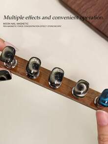 1支猫眼磁性笔，11厘米磁性钢珠笔，用于美甲，猫眼凝胶指甲油磁性棒，强磁性美甲工具 - 黑色 - 查看 6