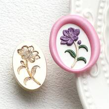BAOFALI 1个压花花卉图案蜡封印章头（无手柄），包含玫瑰、蒲公英、郁金香等图案。 - Stamp Head only - 查看 14
