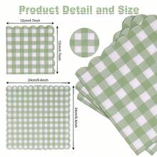 25pcs/50pcs/75pcs/Set Soft Square Spring Plaid Napkins, 2-Ply, 24cm*24cm Opened, Suitable For: Wedding, Tea Party, Birthday Party Decoration, Party Decoration, Party Supplies, Holiday Decoration, Holiday Supplies - Multicolor - View 4