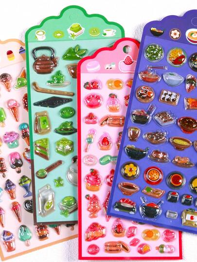 3D Embossed Food Series Stickers, Cute Food Pattern Stickers, Crystal DIY Decorative Stickers, Suitable For Planners, Diaries, Notebooks, Computers, Phone Cases And More. Ideal For Decorating Phone Cases Or Notebooks.