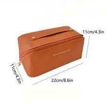 Túi đựng mỹ phẩm nhiều lớp bằng da PU, túi đựng đồ vệ sinh cá nhân thanh lịch, túi đựng đồ trang điểm du lịch dày dặn. - Nhiều màu - Xem 2