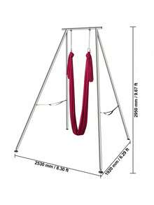 Aerial Yoga Frame & Yoga Hammock, 9.67 Ft Height Professional Yoga Swing Stand Comes With 6.6 Yards Aerial Hammock, Max 551.15 Lbs Load Capacity, Yoga Rig For Indoor Outdoor Aerial Yoga, Red - Red - View 10
