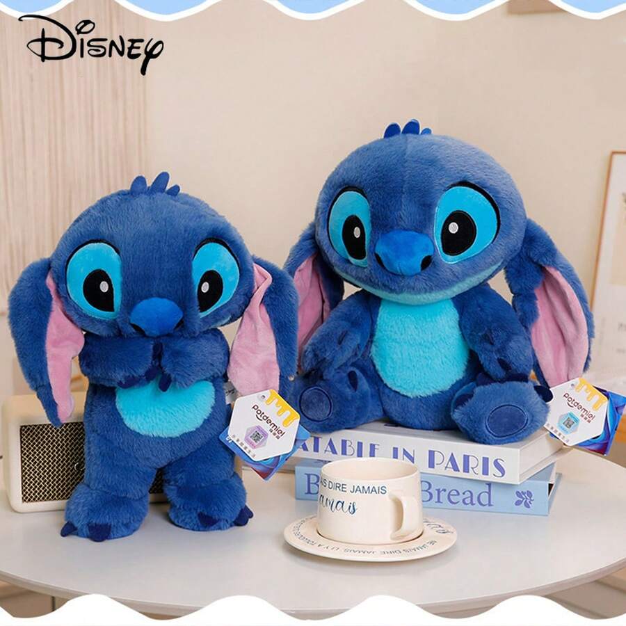 Disney 官方授权史迪奇毛绒玩偶，耳朵可活动的史迪奇玩偶，可爱坐姿史迪奇背包毛绒玩偶，儿童节日/生日礼物