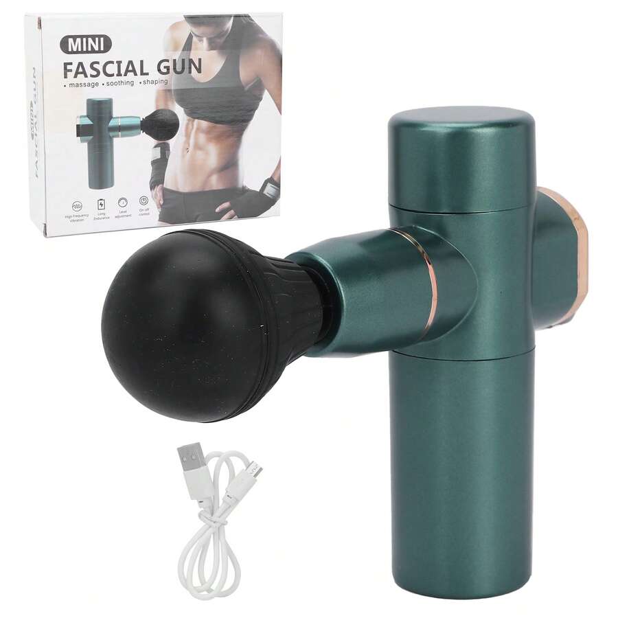 Una pistola de fascia verde, de tamaño mini, fácil de transportar, ayuda a relajar los músculos y aliviar el estrés físico y mental, adecuada para uso doméstico y al aire libre para aliviar la fatiga. - Verde - Ver 1