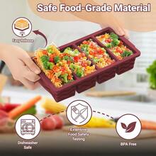 Silicone Freezer Tray Soup Sauce Cube 2Pcs (Burgundy) - Màu Tím - Xem 3