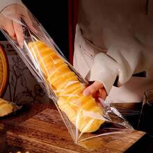 100pcs Transparent French Baguette Shaped Bags With Twist Ties - Clear Plastic Bread Shaped Packaging For Snacks, Bakery Display - Clear - View 8