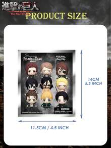 1PC Crunchyroll Officially Licensed AttackonTitan 3D Figural Foam Bag Clip Keyring Mystery Blind Bag Keychain Random One Levi Or Other Characters Cartoon Anime Blind Box For Friends As Birthday Anniversary Gifts - Multicolor - View 4