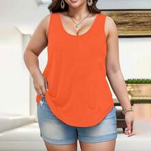 Women's "Back Off I've Got Enough To  With Today" Funny Racerback Tank Top | Soft Sleeveless Casual Tee For Summer, Workout, Daily Wear Plus Size Women's Sleeveless Tank Top Vibrant Graphic Print Non-See-Through Curve-Friendly Relaxed Fit Wide Anti-Slip Straps Lightweight Breathable All-Season Versatile For Gym Yoga Beach Daily Casual Office Swim Cover-Ups - 橘色 - 查看 2