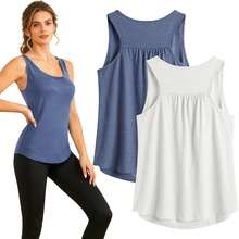 ¡RecomendadoPaquete de 2 Playeras Blusas Deportivas Mujer sin Mangas, Transpirable y Cómoda, Ideal para Yoga, Correr y Hacer Ejercicio¡Top de Temporada - 2 piezas - Azul marino/Blanco - Ver 9