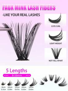 280pcs Eyelash Extension Kit, D Curl DIY Eyelash Extension Faux Mink Lashes - Premium D Curl Natural Curly Individual Eyelash Set DIY Eyelash Extension - Reusable, Lightweight And Easy To Use, Lash Clusters, Single Lashes, False Lashes - D - View 3