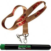 RAW Classic Papers Lanyard Keychain With Alligator Clip Cigarette Holder Includes An ARC Saver - 棕褐色和紅色 - 查看 4