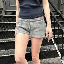 Women's Sweat Shorts Comfy Lounge Running Shorts Gym Summer Casual High Waisted Athletic Shorts With Pockets - 淺灰色 - 查看 3