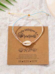 1 Pc Boho Chic Style Cowrie Shell Anklet For Women, Beachy Foot Jewelry, Vocation Style Bohemian Surfing Anklets Set - Multicolor - View 2