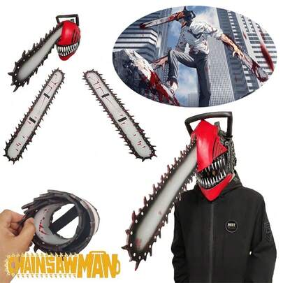 World Book Day Cosplay Costume  Helmet Xmas Outfit Denji Mask Head Arm Saw  UK