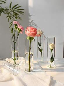 Bình hoa hình trụ bằng thủy tinh borosilicate dùng để trang trí bàn tiệc, bình hoa hình trụ bằng nhựa trong suốt chống vỡ - Bình hoa trang trí bàn tiệc phong cách Bohemian bền chắc cho đám cưới, tiệc tùng và trang trí nhà cửa - Bình hoa tròn không vỡ dùng để cắm hoa, bình hoa trang trí bàn tối giản. - Nhiều màu - Xem 3