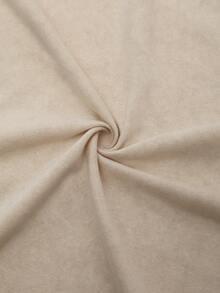 LILL Women's "I Don't Care" Pattern T-Shirt, Slightly Stretchy, Fitted, Washed Cotton Blend Crew Neck Short Sleeve T-Shirt, Casual Daily Street Style Tee - Apricot - View 5