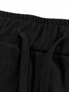 Men's Pirate Pants Costume, Medieval Knee-Length Shorts - Black - View 5
