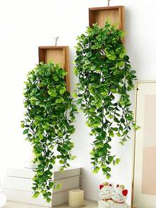 3 piezas de 76 cm de Hiedra Artificial - Hojas de Plantas Falsas Realistas para Decoración Interior y Exterior, Sin Maceta Necesaria, Fácil de Dar Forma y Colgar, Excelente para Bodas, Fiestas, Decoración del Hogar - Verde - Ver 2