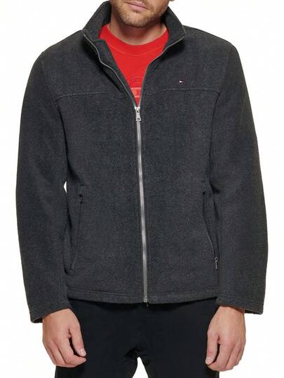 ¡RecomendadoTommy - chamarra clásica de forro polar con cierre frontal para hombre (talla regular y grande y alta)¡Top de Temporada