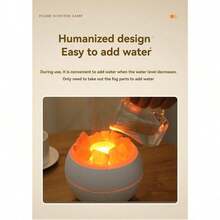 Humidificador De Luz Ambiental Led De Piedra De Sal, Luz De Llama De Modo Doble Y Máquina De Aromaterapia De Color Gradiente USB, Una Combinación De Dos En Una Luz Nocturna Y Humidificador Junto A La Cama - 1PC - Ver 8
