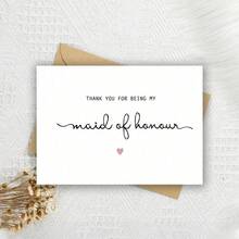 1 Pc Thank You For Being My Maid Of Honor Greeting Card With Bridal Party Design For Sister Wedding Party Family Friends Couples Colleagues Perfect For Birthday Christmas Thanksgiving Wedding Parties Any Occasions Use As Christmas Card Birthday Card Invitation Card Thank You Card Gift Card With Matching Envelope - Multicolor - View 2
