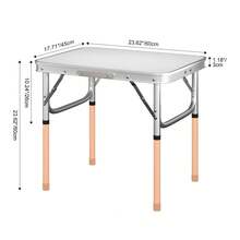 Royalswill Foldable Table, 60cm, Collapsible, Garden Furniture, Essential For Picnics, Lightweight And Easy To Store, Height-Adjustable, Convenient To Use, Suitable For Multiple Scenarios, Camping Table, Folding Table - White - View 11
