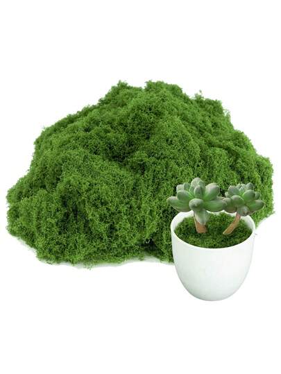 30克、50克和100克人造绿色苔藓，适用于盆栽植物、手工苔藓工艺品、室内装饰、DIY桌面仙境花园配件、婚礼和派对花卉装饰、户外景观盆景项目，是圣帕特里克节和复活节装饰的理想之选。