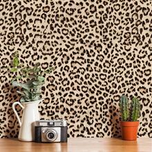 1 Roll Leopard Print Yellow And White Self-Adhesive Removable Vinyl Wallpaper, Suitable For Home Decor, Wood Doors, Kitchen Cabinets, Desktops, Furniture Surface DIY Contact Paper - Leopard Print - View 11
