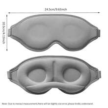 3D Eye Mask For Sleeping And Shading,Sponge Sleep Eye Cover With Nose Pad,Women Men Eye Patch,Eyepatch Blindfold For Travel Nap D59I - 灰色 - 查看 4