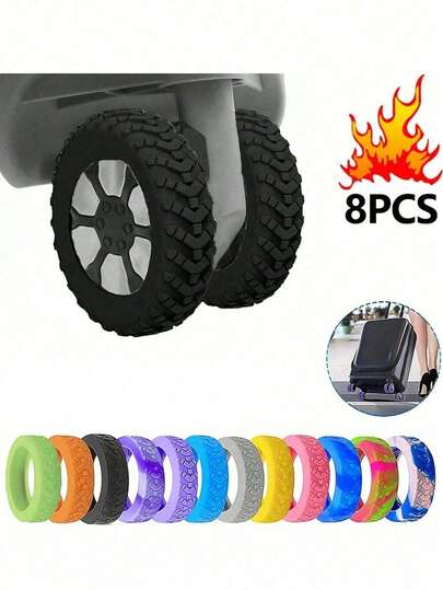 Cubierta protectora para ruedas de equipaje, manga protectora antichoque, almohadilla universal para reducción de ruido de ruedas, accesorio protector de ruedas de equipaje, cubierta protectora silenciosa para ruedas, cubierta protectora para ruedas de maleta de viaje, cubierta protectora dedicada para ruedas de equipaje