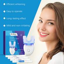 Kit de luz LED para blanqueamiento dental profesional con gel blanqueador 4X y sistema de blanqueamiento acelerado con luz azul para una sonrisa blanca. - Blanco - Ver 4