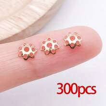 300颗珠帽 花形珠帽 隔珠 合金珠帽 吊坠帽 耳环手链项链首饰DIY工艺品制作 - 彩色 - 查看 12