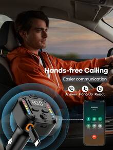 REMAX Bluetooth Car Charger With RGB Lights & 27.5" Retractable Cable; PD 30W Fast Charging; BT 5.3 For Hands-Free Call/Music; Auto Reconnect; Type-C Charger Compatible With Apple/Android; Car Accessories; Car Stuff; Car Essential For Travel - C69 Multicolor - View 8