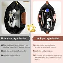 ¡RecomendadoOrganizador de bolsos para  le pliage, Bolso de Mano de Fieltro para Mujer, Organizador de Bolsos, con 7 Compartimentos, Bolsa de Almacenamiento para Billetera¡Top de Temporada - Beige, grande - Ver 5