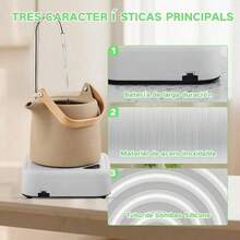 Dispensador de Agua Eléctrico Recargable, Bomba de Agua Automática,portátil, dispensador de agua portátil recargable por USB-C para uso doméstico - Blanco - Ver 7