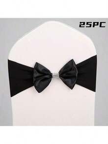 10条/25条装氨纶椅套蝴蝶结，优质弹力椅套带，带扣滑扣，通用弹力椅带，适用于婚礼、派对、仪式、招待会、宴会装饰 - 彩色 - 查看 30