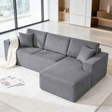 Sofás e poltronas - Chaise cinza + direita - Ver 1