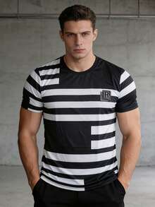 Men's Fashionable 3D Print T-Shirt, Regular Fit Short Sleeve Crew Neck, Breathable Summer Casual Wear, Machine Washable Top, Soft Fabric, Street Style Design, Suitable For Young People - White - View 2
