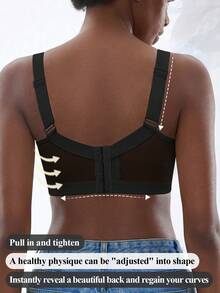 Women's Black Push Up Bra - Comfortable, Breathable & Wide Straps With Side Coverage - Black - View 3