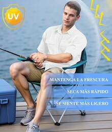 ¡RecomendadoVIOPY Camisa Outdoor Hombre Camisas de Pesca UPF 50+ Manga Larga Tactica Tipo Pescador Signature Casual Suelta con Bolsillos Cargo y Botones (Blanco M)¡Top de Temporada - blanco - Ver 6