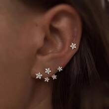 1 Pair Women's Pure Silver Starry Sky Earrings, Luxury Zirconia Inlaid, Fashionable Sparkling, Suitable For Gifts, Parties, Music Festivals, Low Allergy, Christmas Celebration, Fashionable Earrings, Exquisite Craftsmanship, Statement Earrings, Fashionable Earrings, Women's Fashion - Starry Sky Earrings - View 3