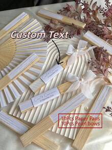 Bộ 10/20 quạt giấy trắng tùy chỉnh cho đám cưới, thích hợp làm quà lưu niệm tiệc tùng, quà đính hôn, quà rửa tội cho khách mời, phong cách đồng quê, cổ điển, đơn giản, thời trang, giản dị, cá nhân hóa, độc đáo, món quà lý tưởng cho gia đình, bạn bè, lễ tốt nghiệp của giới trẻ, đám cưới, phong cách lãng mạn, tình yêu vĩnh cửu. - Màu nâu  Mocha - Xem 11