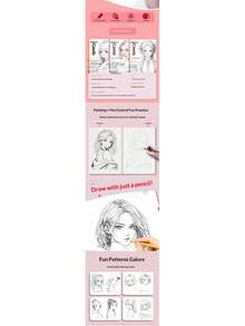 可爱动漫少女素描本 素描入门描摹本 零基础漫画书 学生绘画练习本 舒缓感官压力 - 彩色 - 查看 5