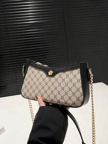 新款韩版小众设计时尚高品质休闲简约百搭单肩斜挎包 - 黑色 - 查看 10