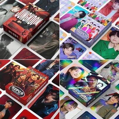 KPOP BT//S JK JIMIN V JHOPE SUG/A RM JIN 124pcs/92pcs/55pcs Lomo Cards Double-Sided High-Definition Photo Card Support Peripheral Card Collection Card Valentine's Day Gift Small Gift Popular Group Support Card, Collection Small Card, New Collection Greeting Card, Card Display Collection, Popular Music Peripheral