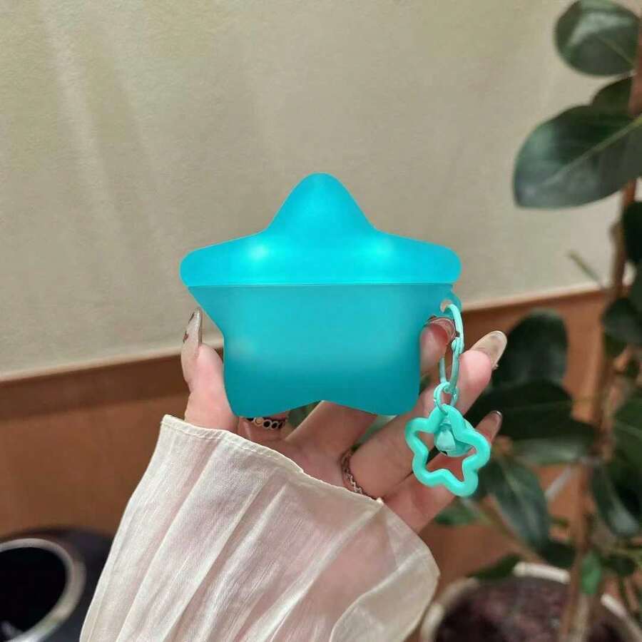 Creative Luminous Translucent Five-Pointed Star Suitable ForAirPodsPro3 Headphone Shell Advanced Ins StyleAirPods4 Apple Bluetooth Protective Cover Second Generation Pro2 Anti-Fall Soft Case Third Generation - Multicolor - View 1