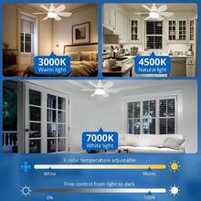 Large 42cm Ceiling Fan With Six Blades And Integrated Light. LED Lights. Remote Control, Quiet Operation, E27 Socket, High Efficiency And , Easy Installation. Modern Minimalist Style. Ceiling Fan. Fan. Fan With Lights. - 42cm - View 7