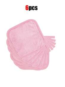 6/3/1pcs Soft Microfiber Facial Cleansing Towel, With Hanging Loop, Gentle Skincare, Washable & Reusable, Ultra Soft, Suitable For All Skin Types, Makeup Remover Cloth/Puff/Towel - Pink - View 9