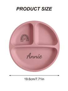 Customized Baby Silicone Plate, Personalized Pattern & Name, Children's Tableware, Baby Suction Cup Plate, Customized Baby Tableware, Multi-Functional, Decorative, Lettering, Fashionable, Modern, Colorful, Cute, Appealing, Casual, Customized, Personalized, Unique, Ideal Gift For Boy, Women, Halloween Decor, Back To School Fashion, Christmas Gift - Multicolor - View 8
