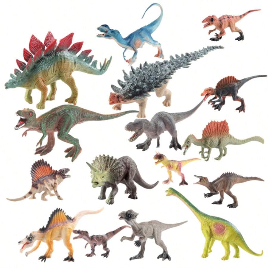 侏罗纪恐龙玩具，逼真立体动物模型，霸王龙 - 彩色 - 查看 1